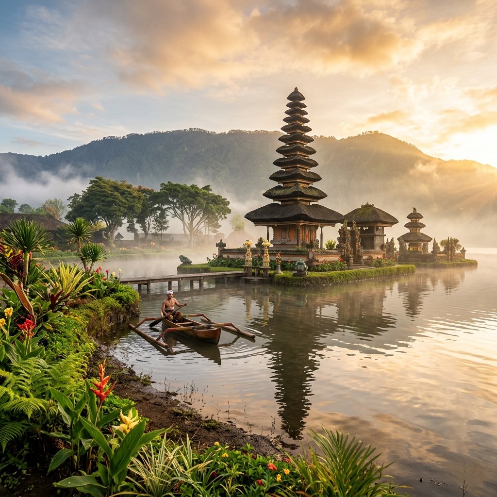 Bali Temple Lake